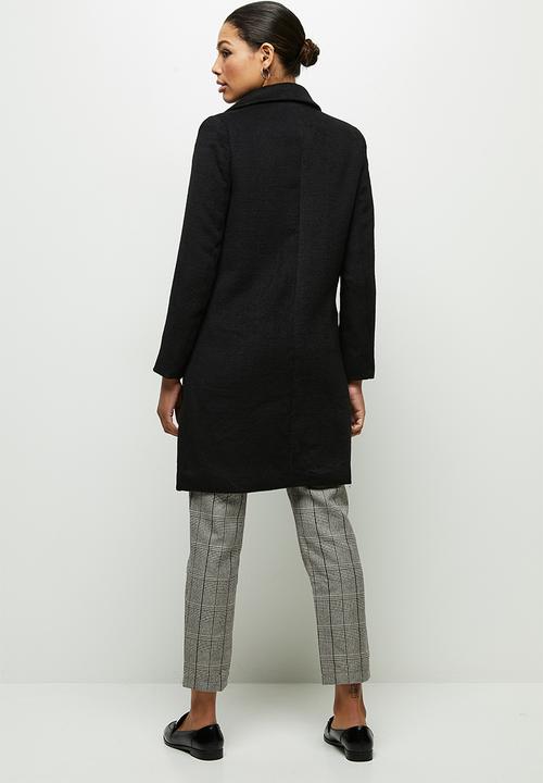 edit - Fuzzy Melton coat - black