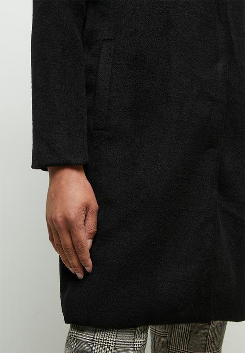 edit - Fuzzy Melton coat - black