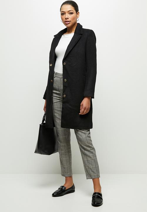 edit - Fuzzy Melton coat - black