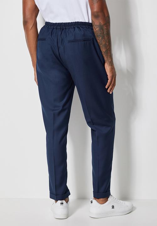 Superbalist - Deco elastic waistband tapered trousers - navy