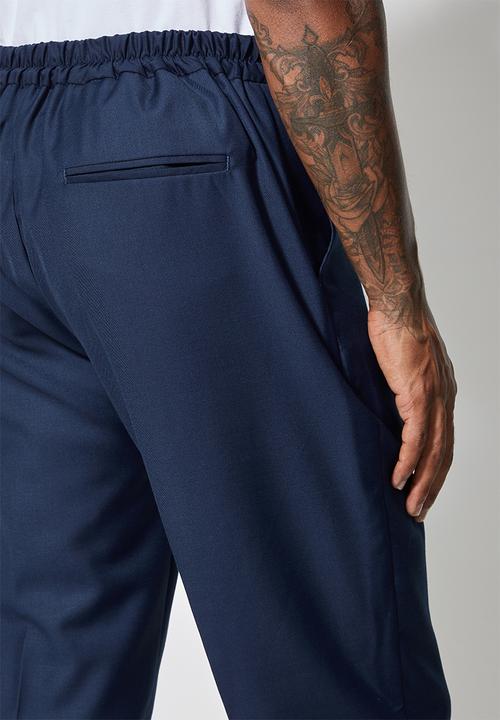 Superbalist - Deco elastic waistband tapered trousers - navy