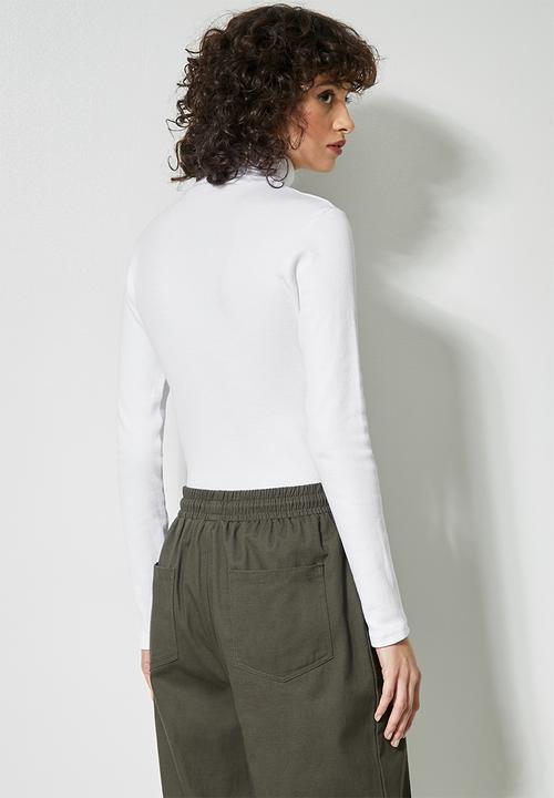 Superbalist - 2 Pack lycra rib poloneck tops - black & white
