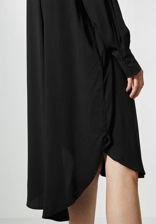 Superbalist - Viscose twill shirt dress - black