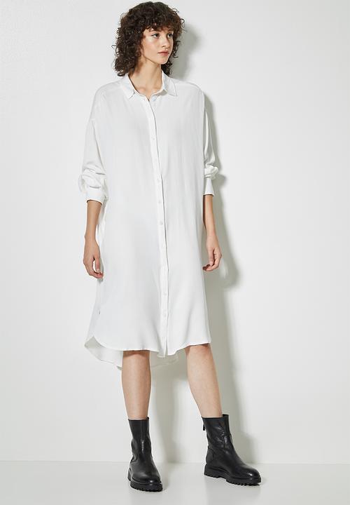 Superbalist - Viscose twill shirt dress - white