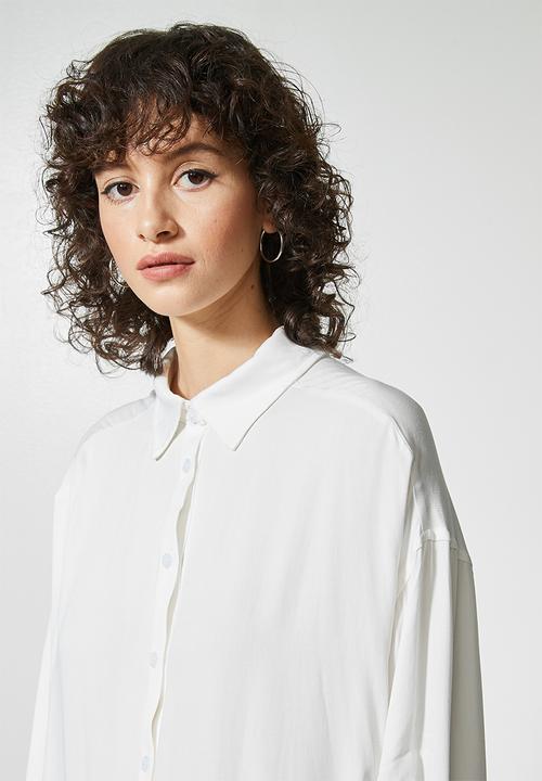Superbalist - Viscose twill shirt dress - white