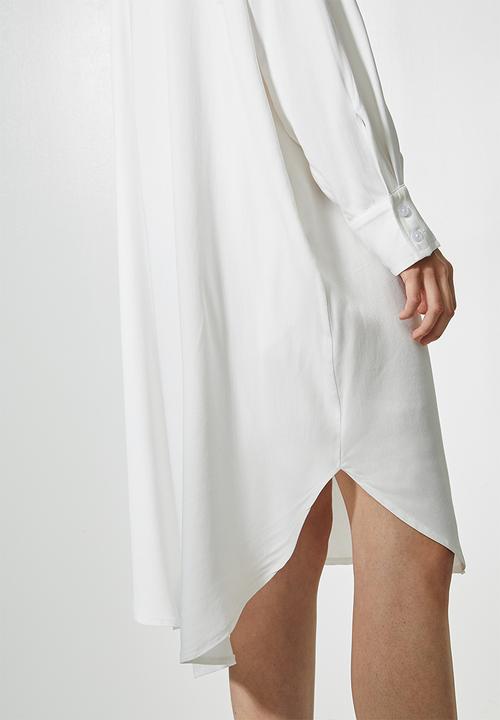Superbalist - Viscose twill shirt dress - white
