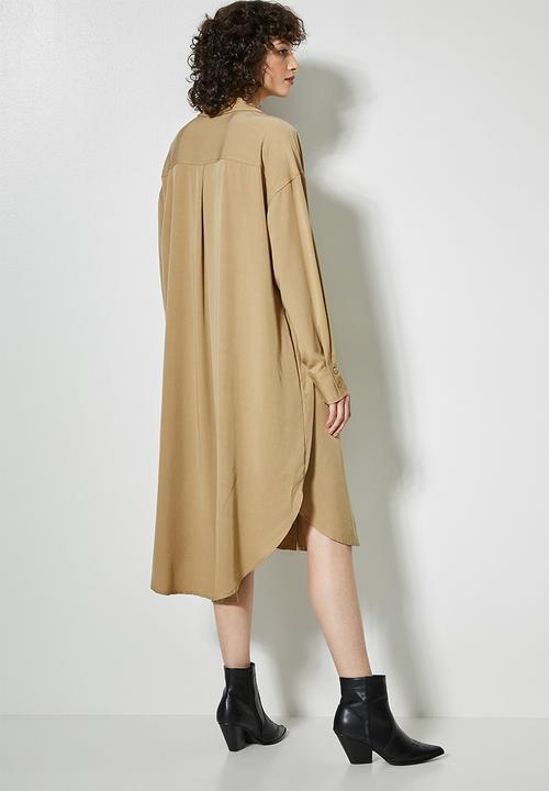 Superbalist - Viscose twill shirt dress - sand
