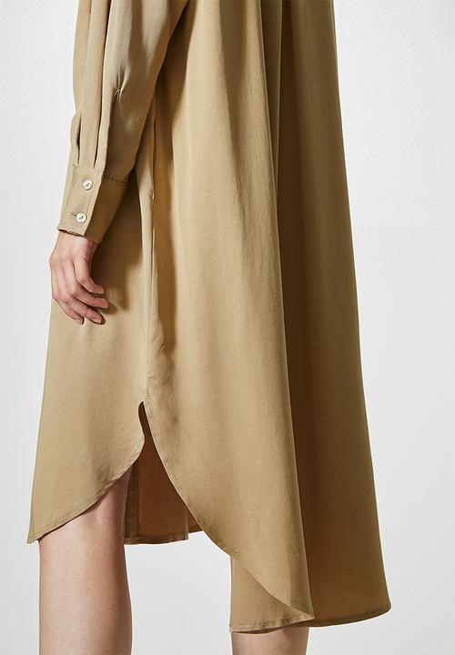 Superbalist - Viscose twill shirt dress - sand