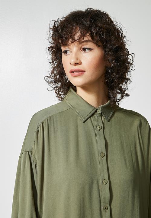 Superbalist - Viscose twill shirt dress - khaki