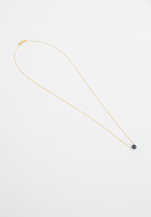 Lorne - Neon black pearl necklace  - gold & black
