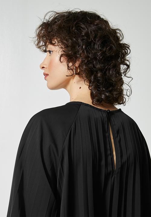 Superbalist - Pleated trapeze dress - black