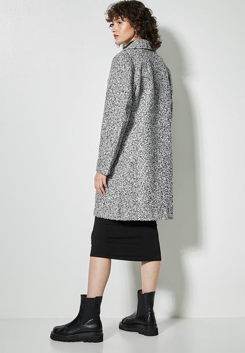 Superbalist - Fuzzy coat - black & grey