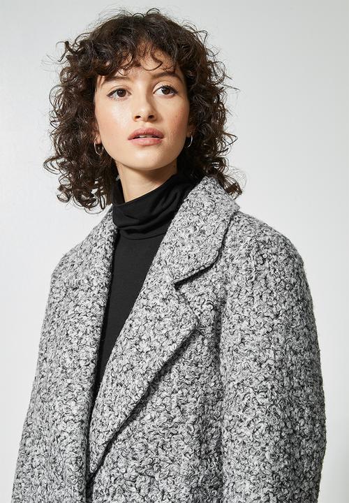 Superbalist - Fuzzy coat - black & grey