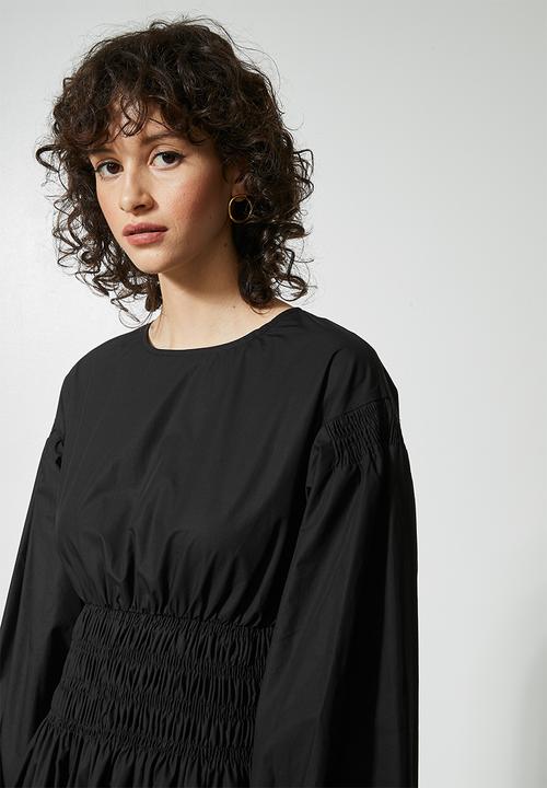 Superbalist - Shirred waisted dress - black