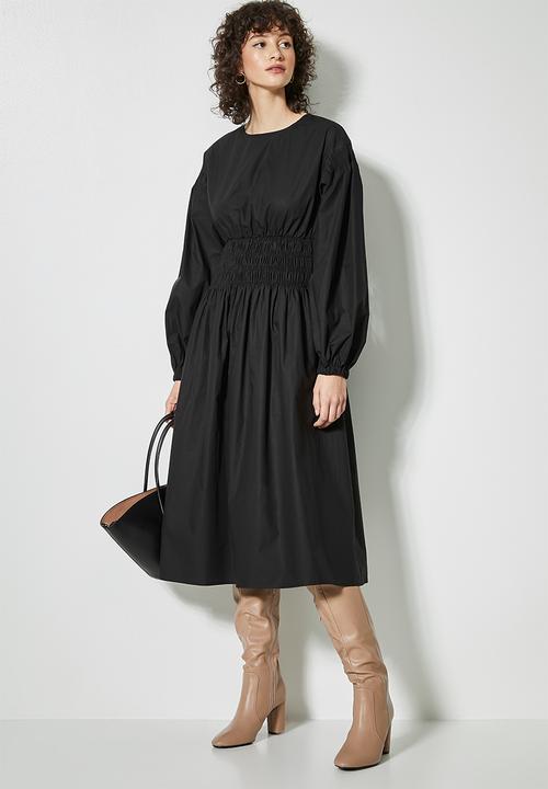 Superbalist - Shirred waisted dress - black