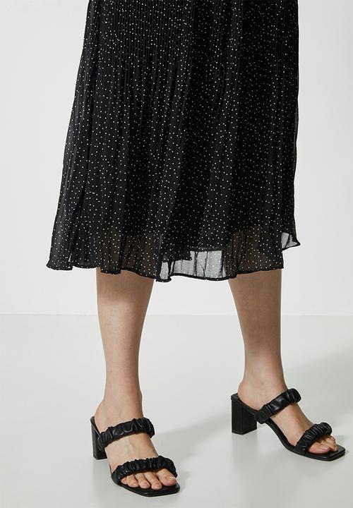 Superbalist - Mushroom pleated midi skirt - black 