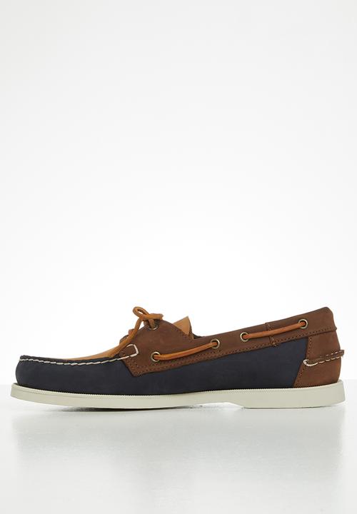 Sebago - Portland archive leather - navy & tan