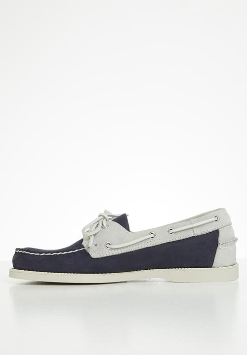Sebago - Portland archive leather - navy & grey