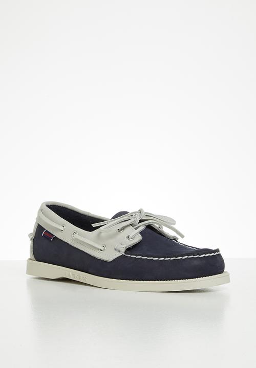 Sebago - Portland archive leather - navy & grey