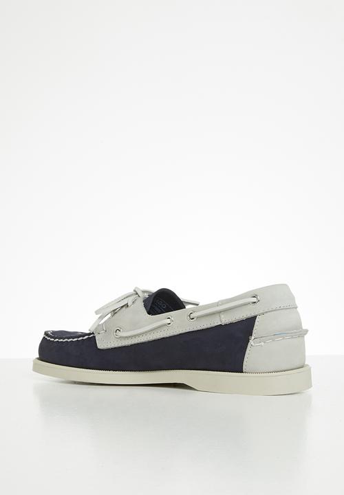 Sebago - Portland archive leather - navy & grey