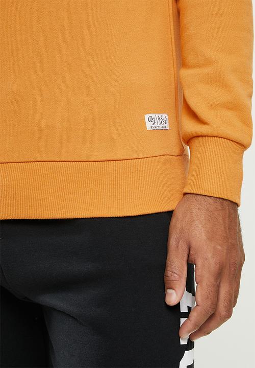 Aca Joe - Aca Joe orig fleece crew neck pullover - mustard