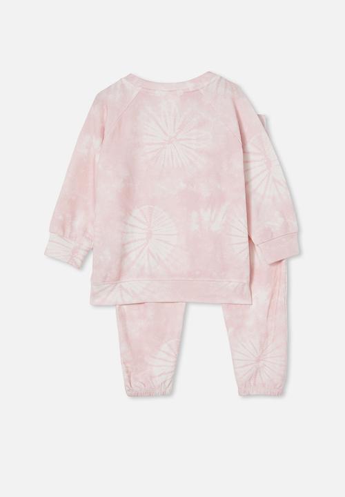 Cotton On - Milly long sleeve lounge set - super soft tie dye/pink quartz