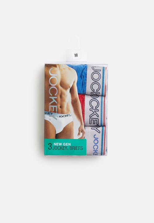 Jockey - 3 Pack plain new gen jockey brief - blue & red 