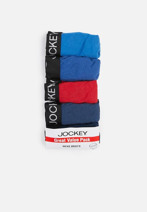 Jockey - 5 Pack value brief - blue & red 