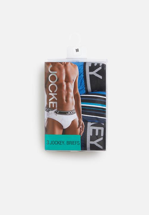 Jockey - 3 Pack fancy jockey brief - blue  & navy 