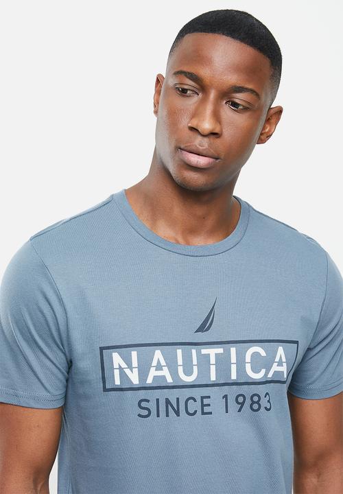 Nautica - Metallic logo tee - blue