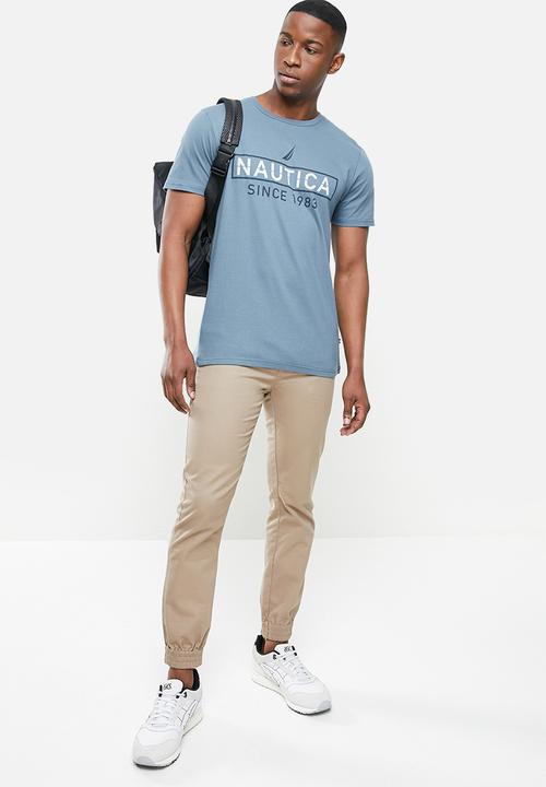 Nautica - Metallic logo tee - blue
