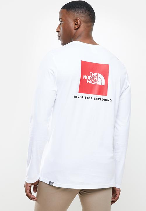 The North Face - Long sleeve red box tee - white