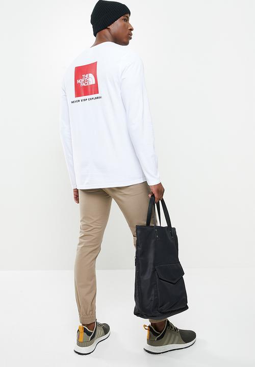 The North Face - Long sleeve red box tee - white