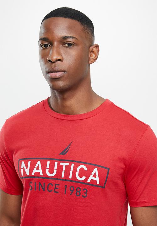 Nautica - Metallic logo tee - red