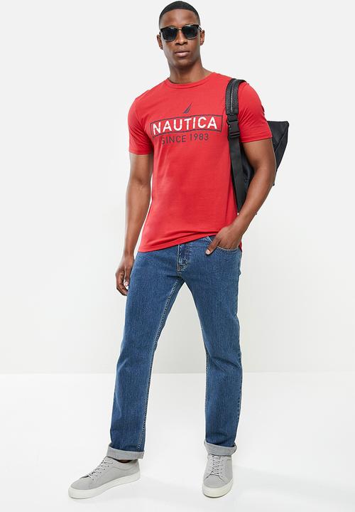 Nautica - Metallic logo tee - red