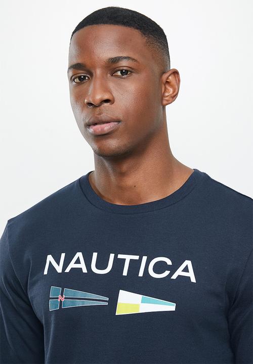 Nautica - Logo with signal flags tee - navy