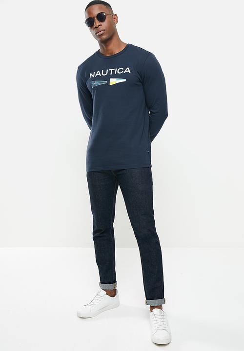 Nautica - Logo with signal flags tee - navy