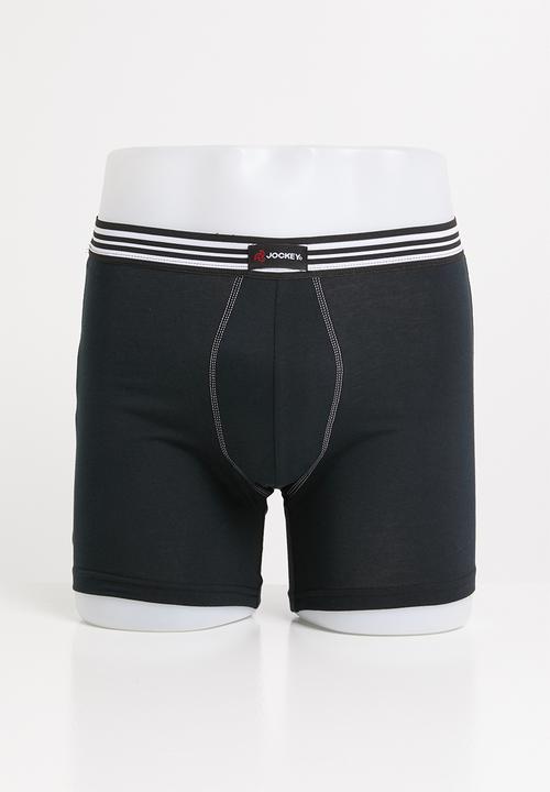 Jockey - 2 Pack long leg one up stretch pouch trunk - blue & black 