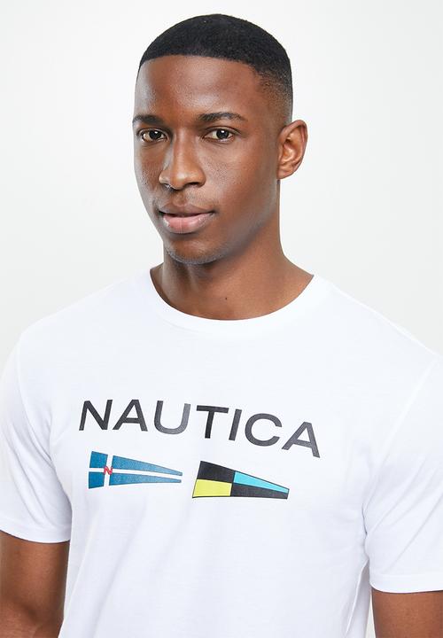 Nautica - Logo with signal flags tee - white