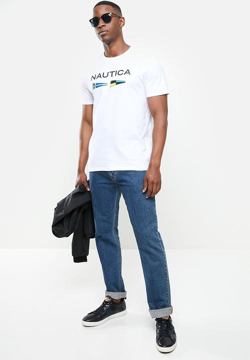 Nautica - Logo with signal flags tee - white