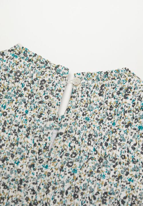 MANGO - Blume dress - green & white