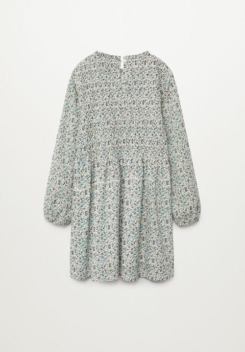 MANGO - Blume dress - green & white