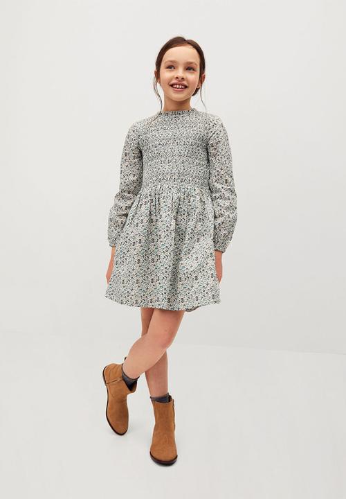 MANGO - Blume dress - green & white