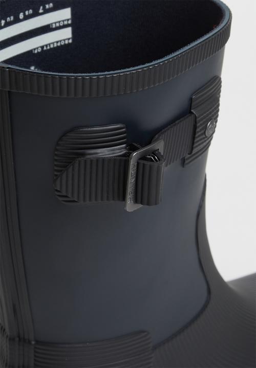Hunter - Refined texture block boot short - black & navy