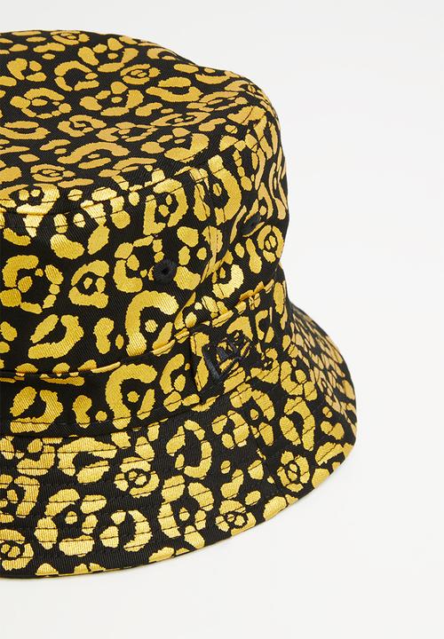 New Era - Metallic print bucket - gold & black 