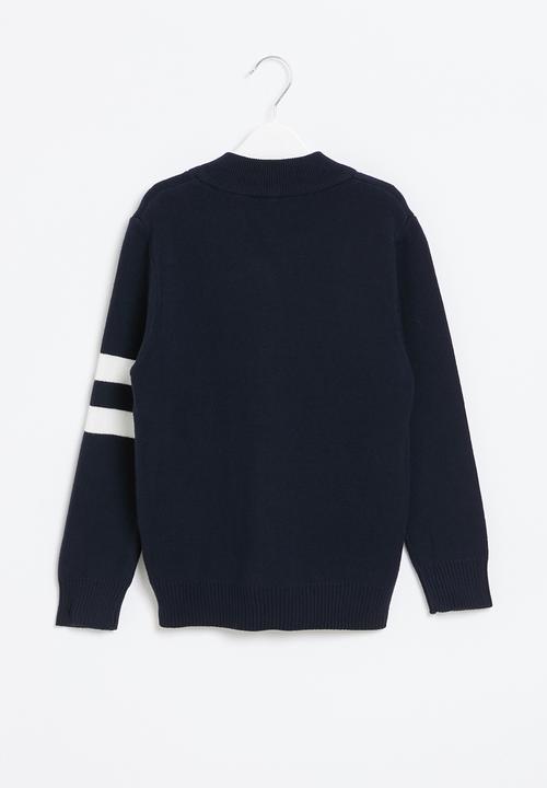 Pop Candy - Boys zip through sweater - navy