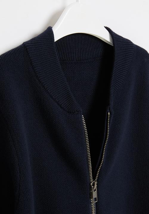 Pop Candy - Boys zip through sweater - navy
