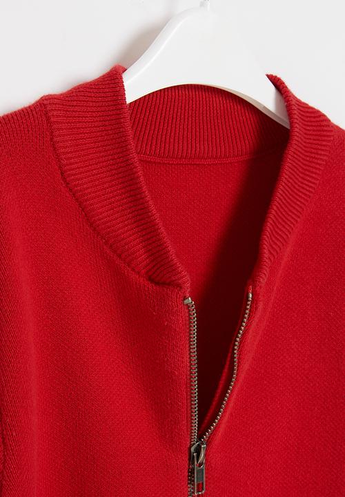 Pop Candy - Boys zip through sweater - red