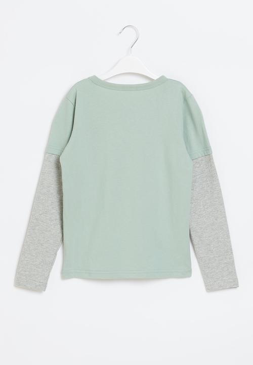 Pop Candy - Boys graphic tee - mint & grey
