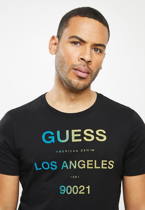 GUESS - Ombre logo crew - black